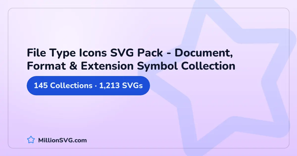 File Type Icons SVG Pack - Document, Format & Extension Symbol Collection