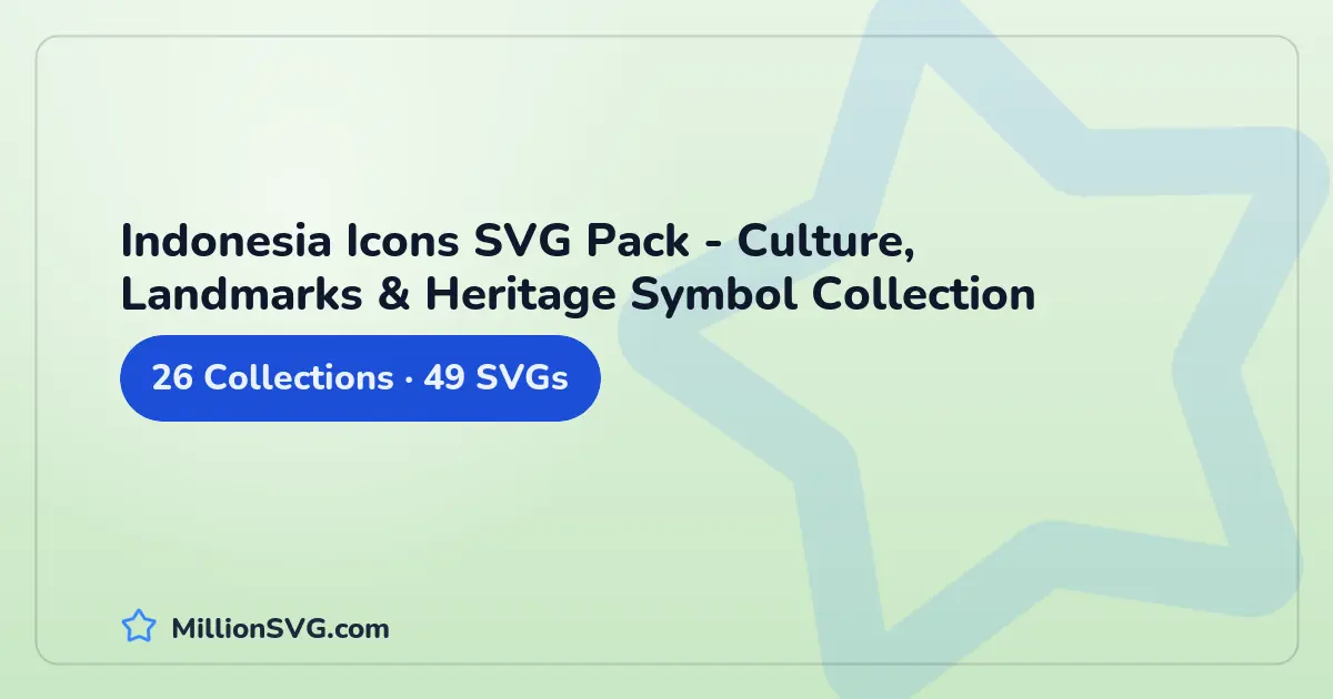 Indonesia Icons SVG Pack - Culture, Landmarks & Heritage Symbol Collection