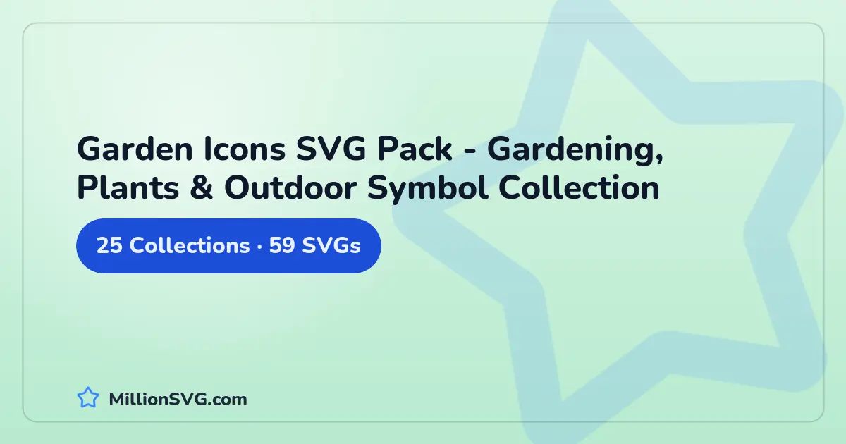 Garden Icons SVG Pack - Gardening, Plants & Outdoor Symbol Collection