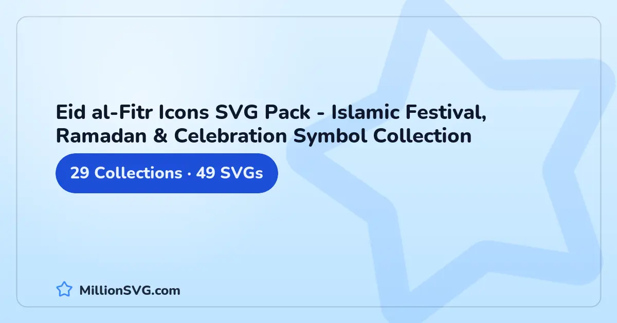 Eid al-Fitr Icons SVG Pack - Islamic Festival, Ramadan & Celebration Symbol Collection
