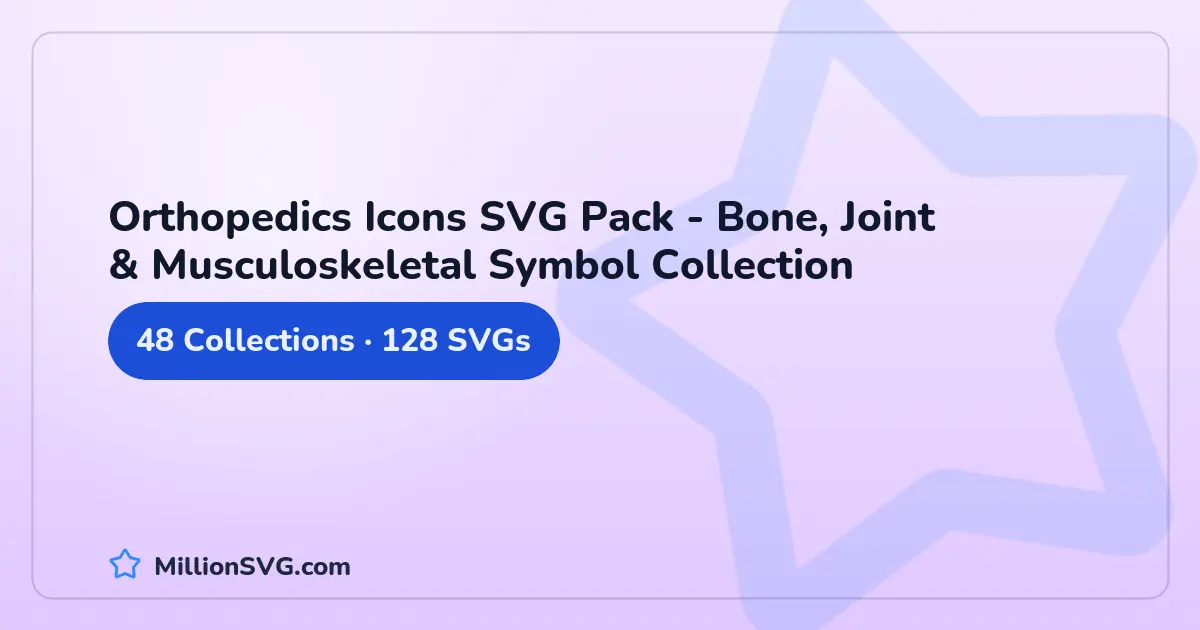 Orthopedics Icons SVG Pack - Bone, Joint & Musculoskeletal Symbol Collection SVG bundle cover