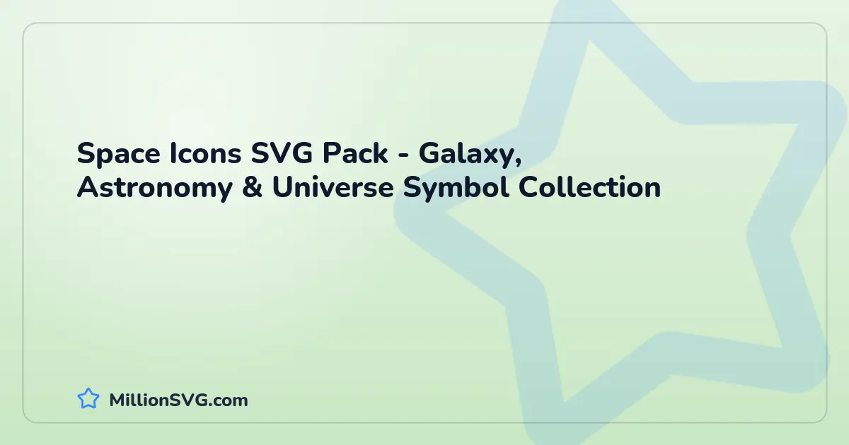 Space Icons SVG Pack - Galaxy, Astronomy & Universe Symbol Collection SVG bundle cover