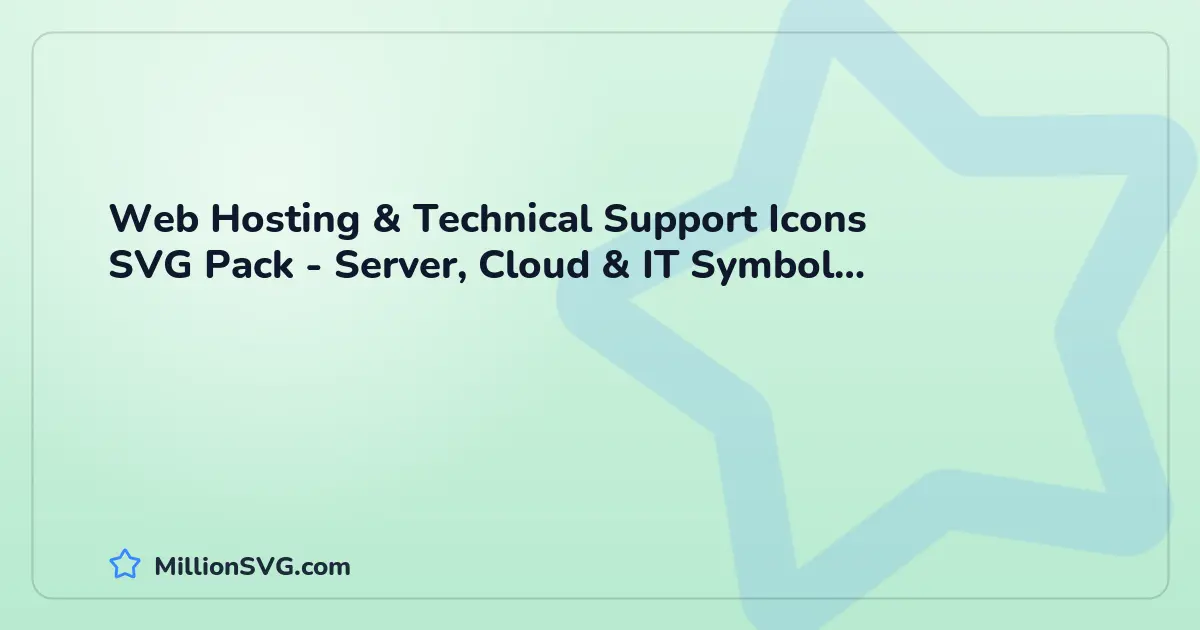 Web Hosting & Technical Support Icons SVG Pack - Server, Cloud & IT Symbol Collection SVG bundle cover