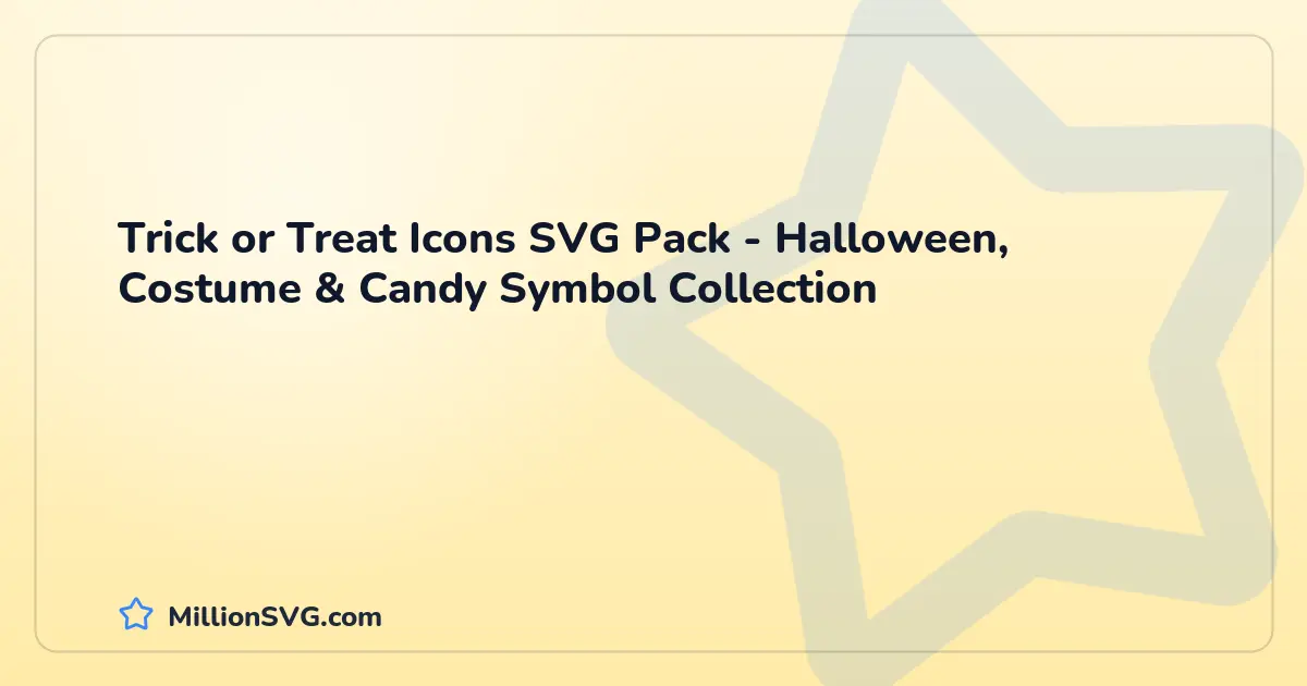 Trick or Treat Icons SVG Pack - Halloween, Costume & Candy Symbol Collection SVG bundle cover